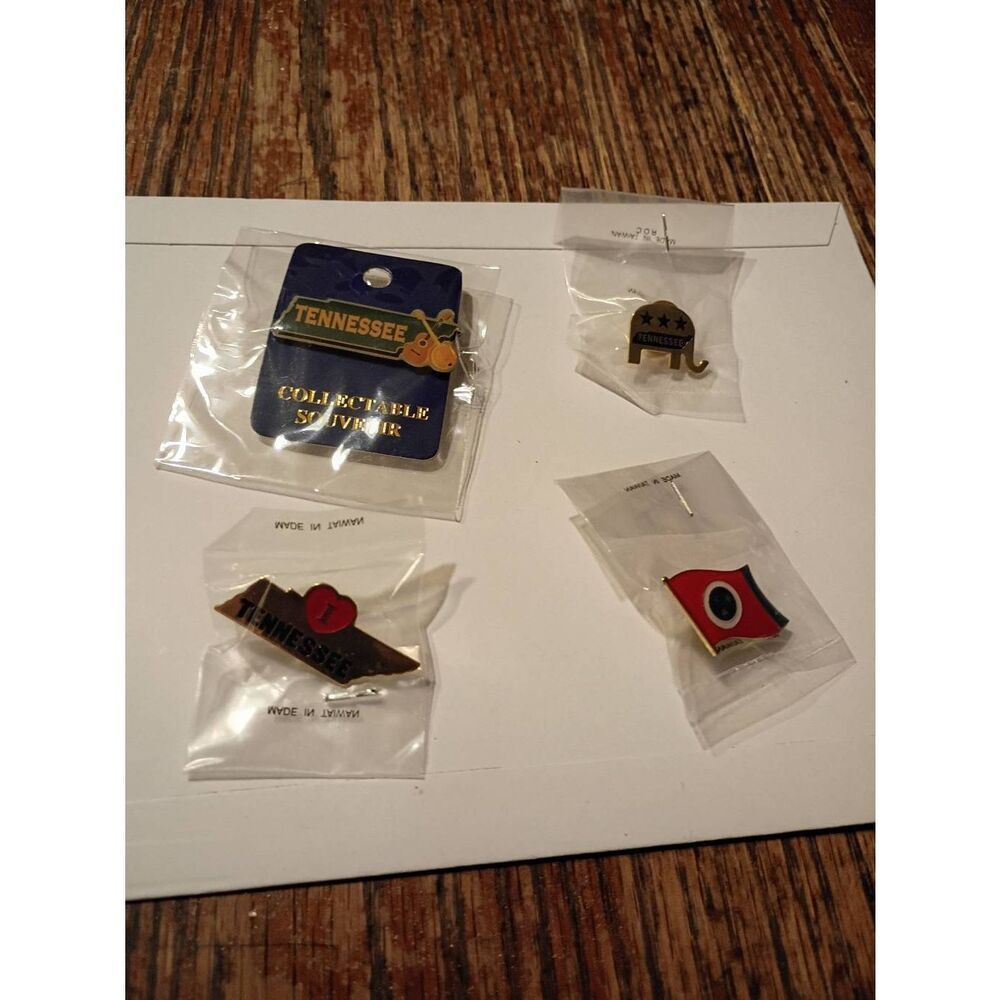 Tennessee State Pin Lot Enamel Hat Lapel Pins Souvenir Set 4pc NEW